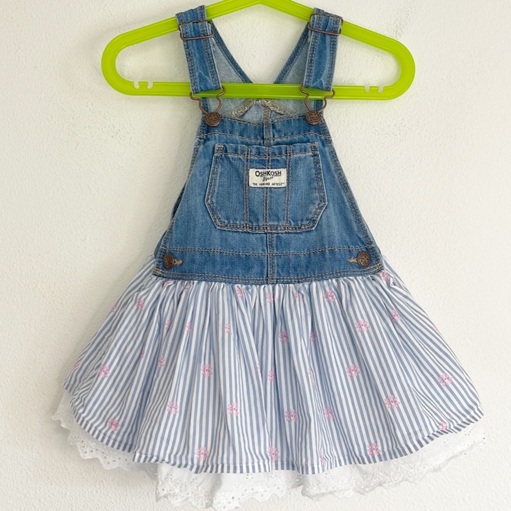 OshKosh B'gosh Blue Denim and White Striped Dress